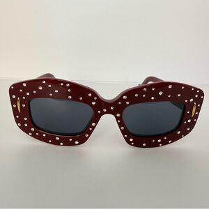 NEW!!! Loewe burgundy sunglasses with crystals LW4114IS 66V Authentic 580$